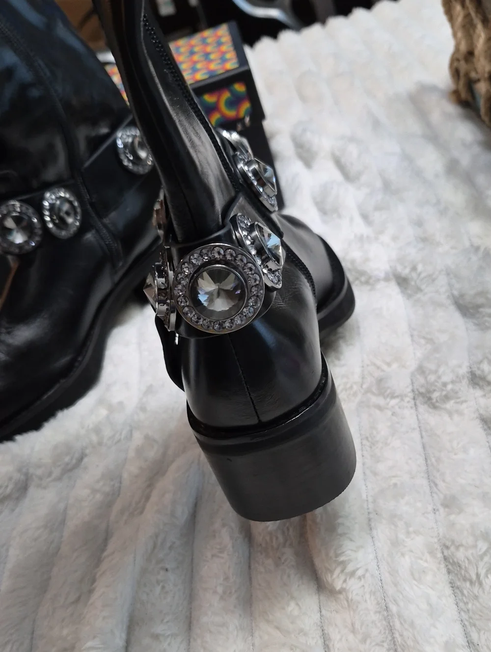 Kurt Geiger Octavia Black Leather Combat Boots Women's Sz 8 Eu 38.5 $285